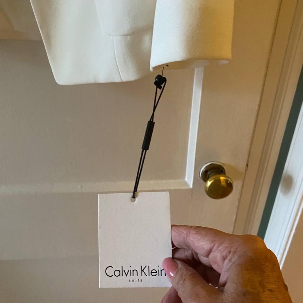 Calvin Klein Cream Blazer Tailored Suit Jacket - Picture 2 of 3